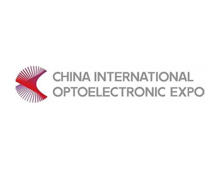 Red, purple and grey logo for the China International Optoelectronic Expo