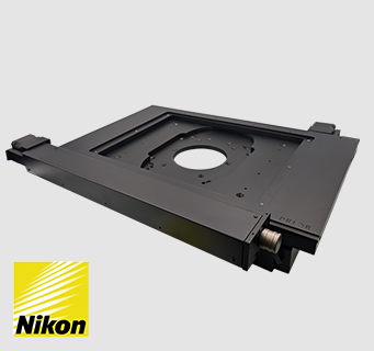 H116 heavy load 8-inch travel motorized XY stage for Nikon industrial microscopes.