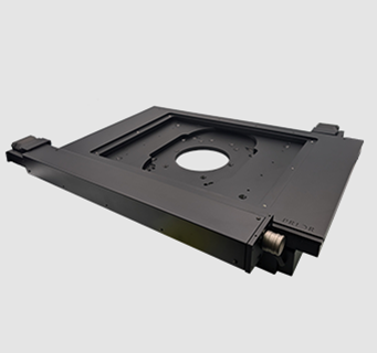 H116 heavy load 8-inch travel motorized XY stage for upright industrial microscopes.