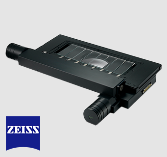 H138A motorized XY stage with 8 slide capacity for Zeiss upright microscopes.